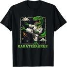 Funny Karate Dinosaur Karatesaurus T-Rex Graphic Karatist T-Shirt S
