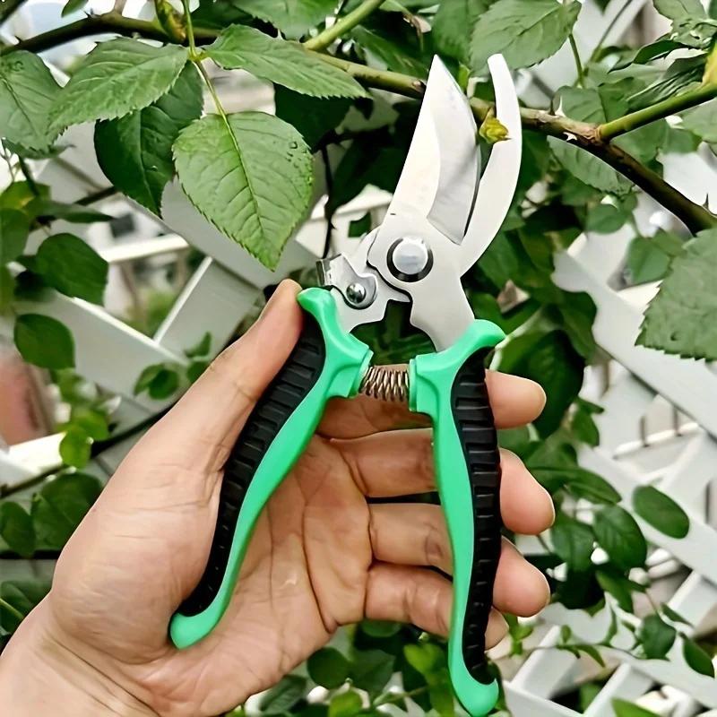 1Pc Garden Pruning Shears, Strong Stainless Steel Scissors, Hand Pruners For Fruit Pedicels, Power Saving Trimming Tools