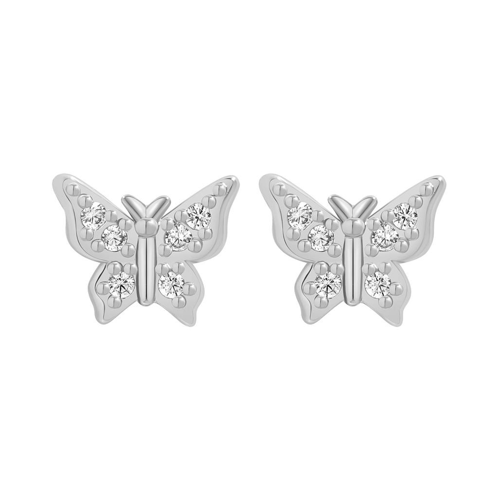 Small Butterfly Ear Needles, High-end Design, Hypoallergenic, Simple and Versatile Butterfly Stud Earrings.