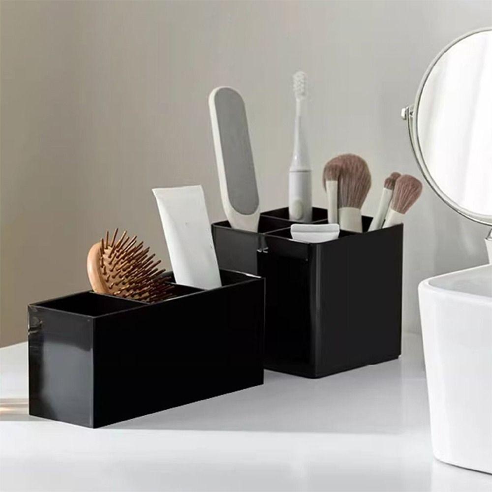 Plastic Makeup Brush Holder Black Pen Container Simple Pen Holder  School Office