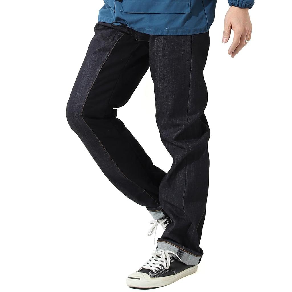 KOJIMA GENES Space Monkey Combo Pants Jeans Size 34 Men's Indigo/Black