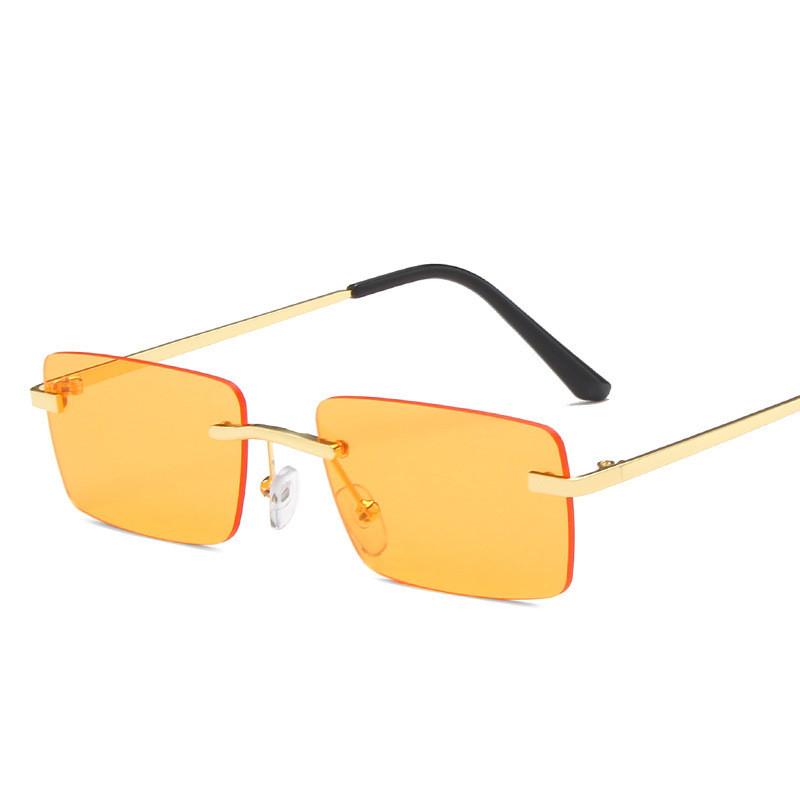 

Модные прямоугольные солнцезащитные очки для женщин и мужчин, без оправы, маленькие, с защитой UV400, Очки для солнца, Очки, Очки only 1pcs sunglasses