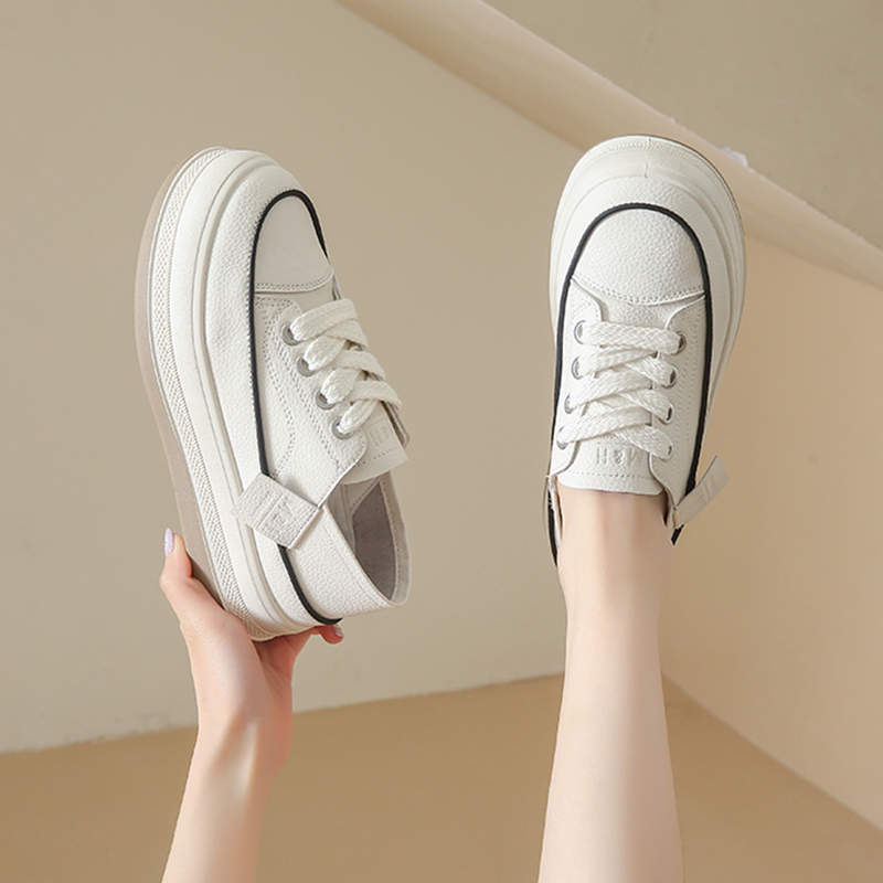 Spring and Autumn new two-wear versatile little white board shoes dissolved muffin platform single shoes casual fashion retro women's shoes