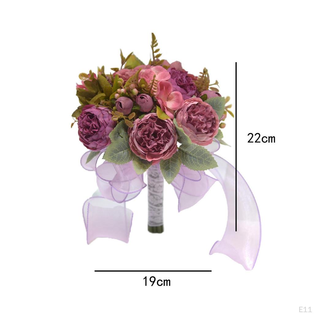 Bride Bridesmaid Wedding Bouquet,Artificial Flowers Elegant Artificial Romantic Throw