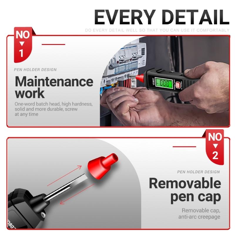 Electrical Screwdriver LCDBacklights Flashlight Sensitivity Adjustable Electrician Automatic Meter Voltage Tester Tools