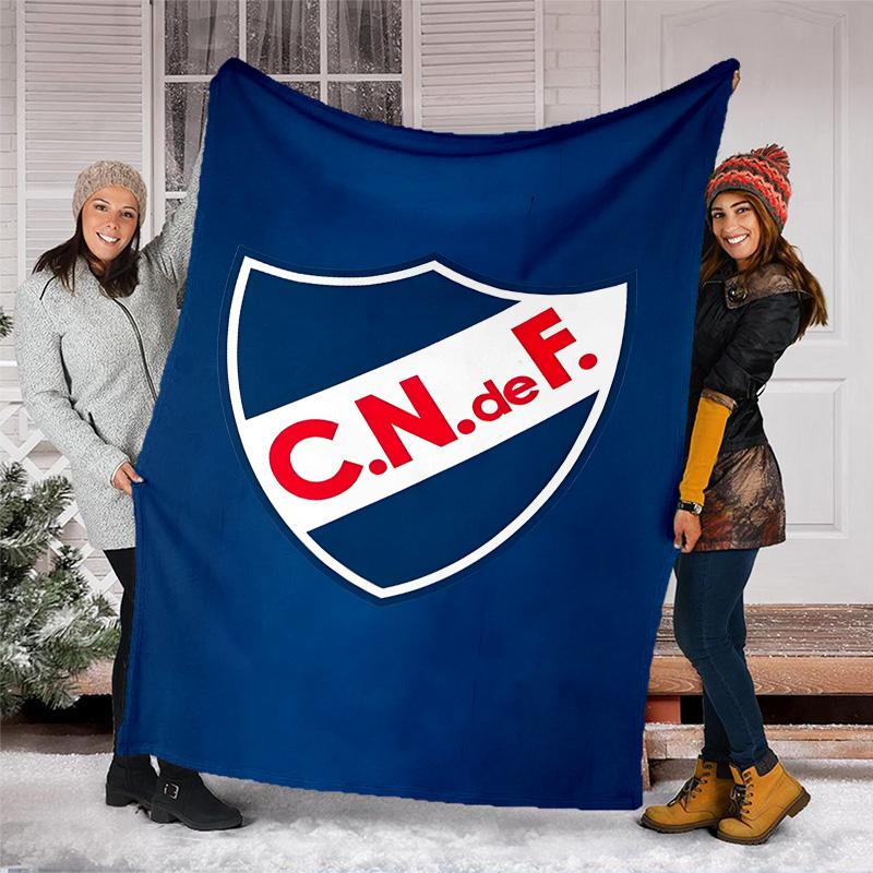 1pc Club Nacional de Football Theme Blanket - Digital Print, Polyester, Cozy for All Seasons, Perfect for Outdoor, and Travel