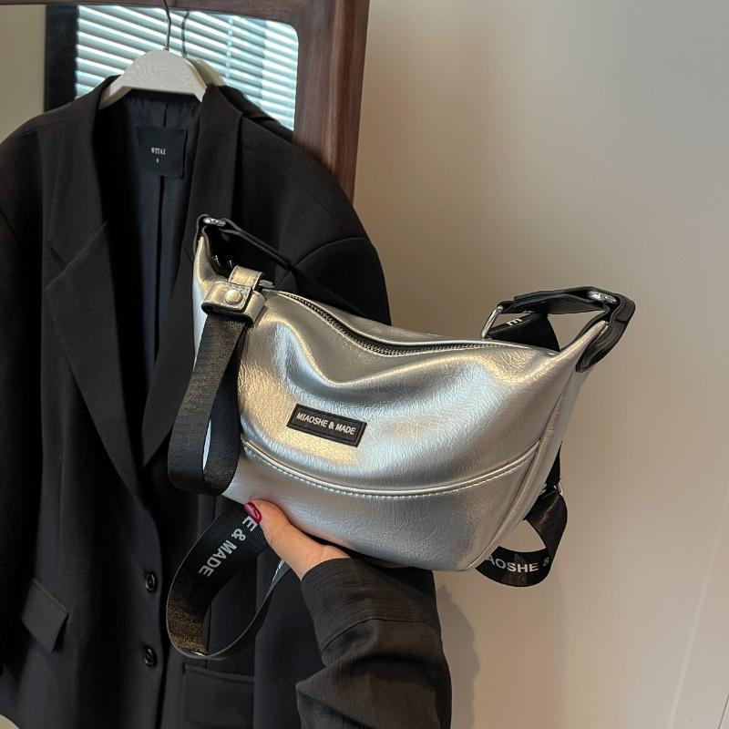 

Нишевые сумки Новые женские сумки Модная сумка через плечо Тренд сумки-пельмени серебряный