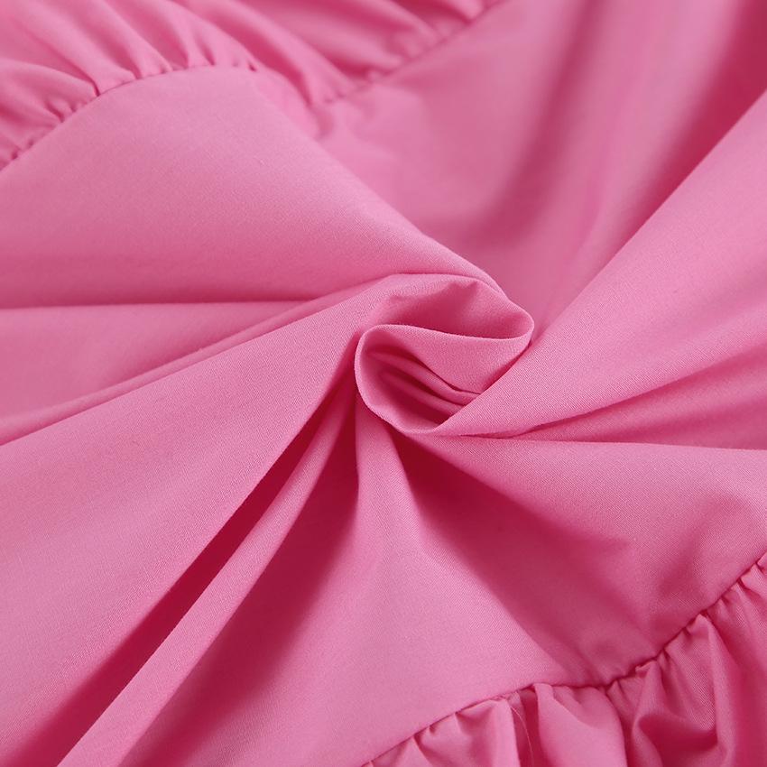 French Lapel Design Pink Ruffle Shirt 1116 European and American Spring and Summer Fashion Lace Top Women's Clothing