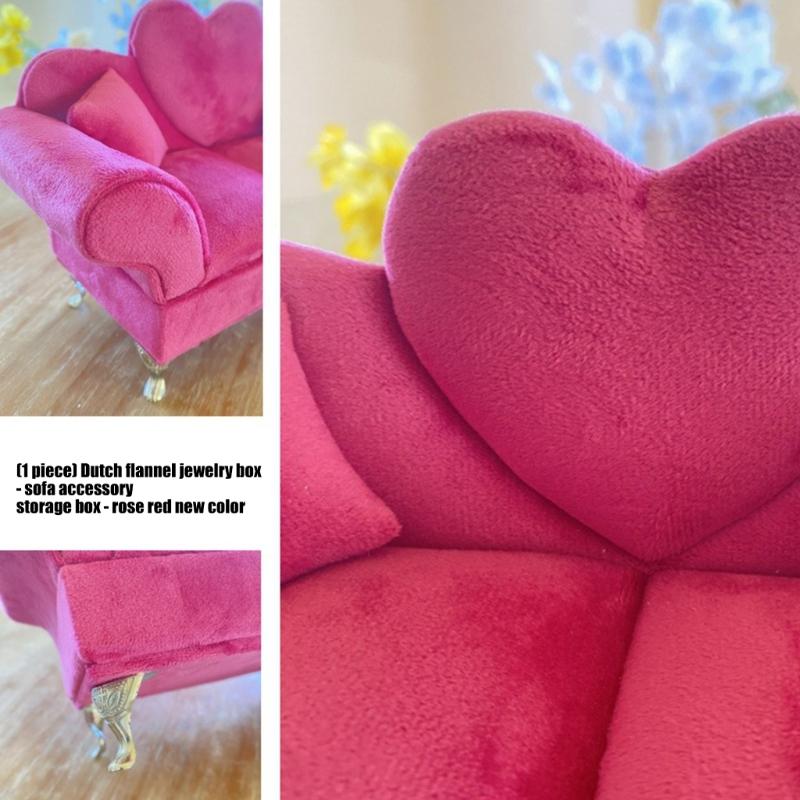 Premium Weiches Flanell Sofa Stil Schmuckschatulle Mit Mehreren Fächern Neu Rose Schmuckaufbewahrung