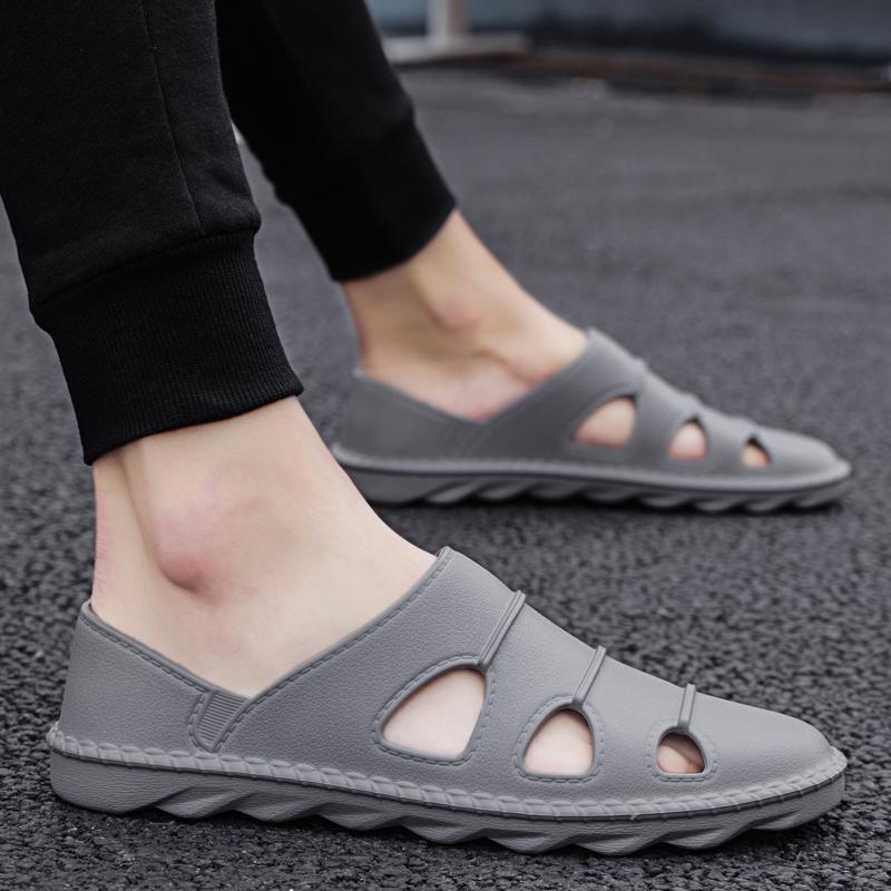 Men's Summer Waterproof Slip-on Beach Shoes Lightweight All-match Soft Breathable Casual Sandals