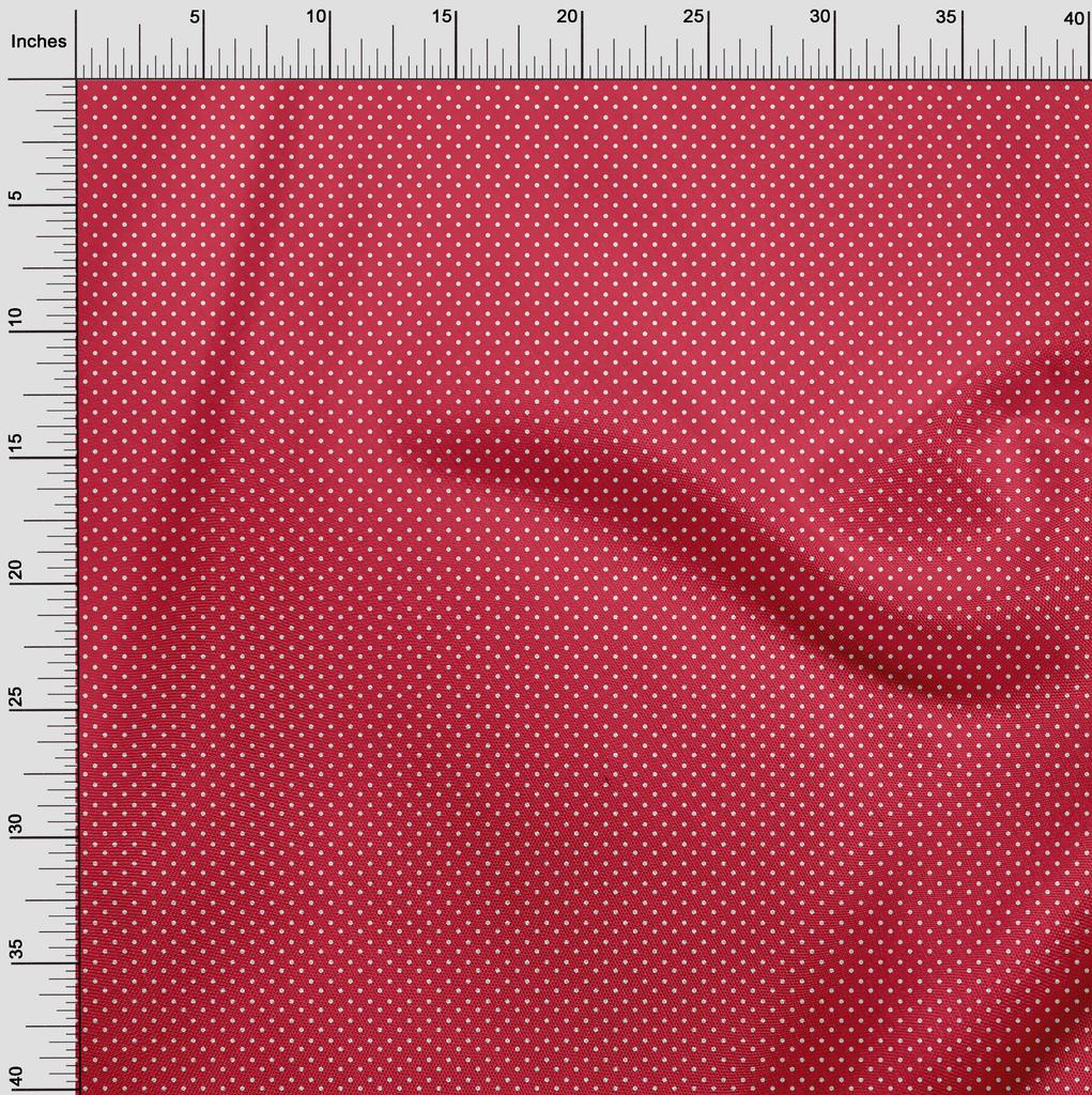 oneOone Cotton Flex Bright Red Fabric Dots Quilting Supplies Print Sewing Fabric By The Yard 40 Inch