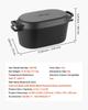 Enameled Cast Iron Dutch Oven, 3.3L Pot with Lid and Dual Handles, Heavy-Duty Durable Cookware Pan, Oven Induction Compatible Up To 260 , for