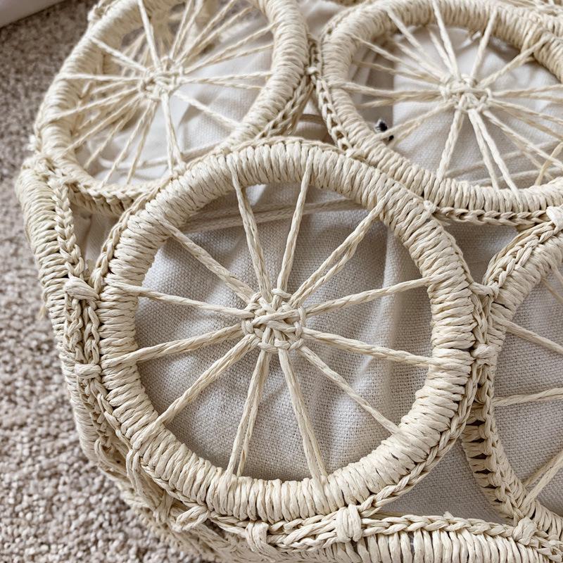 Seaside Holiday Bag Hollow Straw Large Capacity Beach Crossbody Bag Summer Hand Weaving Shoulder Bag