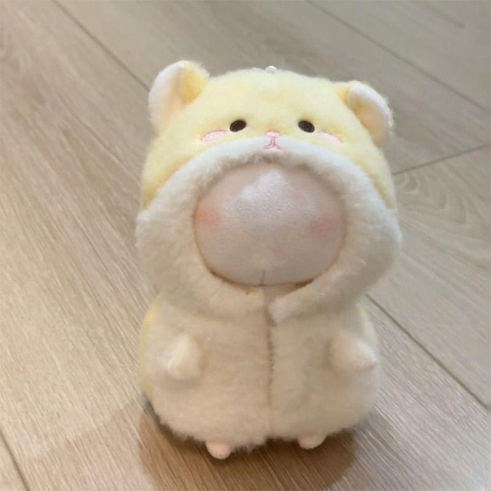 Cute 10cm Clothes Cartoon Hamster Yellow Jumpsuits Set Playing House Hairy Miniature Pajamas Gift