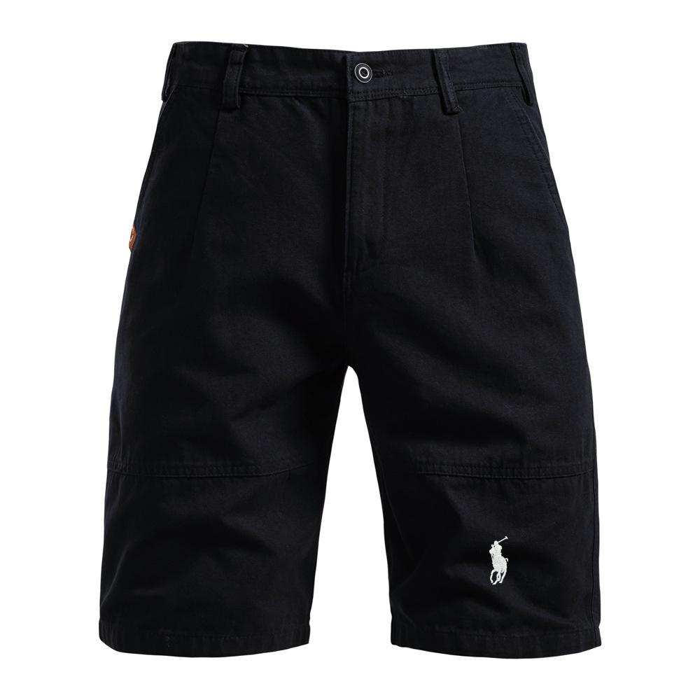 

Polo Ralph Lauren Summer New Embroidered Pure Cotton Casual Men s Shorts Straight Leg Five Quarter Pants Solid Color Versatile Workwear Shorts S