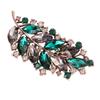 High Sense Retro Luxury Leaf Brooch Versatile Suit Coat Dress Accessories Colorful Crystal Fashion Corsage 2026