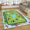 3D Autobahn Laufsteg Spielzimmer Stadtverkehr Straßenkarte Kinderspielmatte Teppich für Wohnzimmer Schlafzimmer Heimdekor, Rutschfest für Sofa