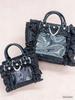 Japanese Ruffle Style JK Uniform Tote with Transparent Card Holder