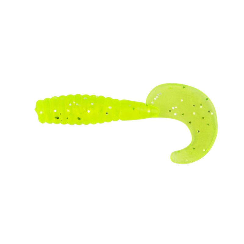 Set di Esche Artificiali in Silicone: Amo con Testa Piombata, Verme Morbido, Coda Riccia, 10 Colori, Ideale per Persico Trota & Pesce Mandarino.