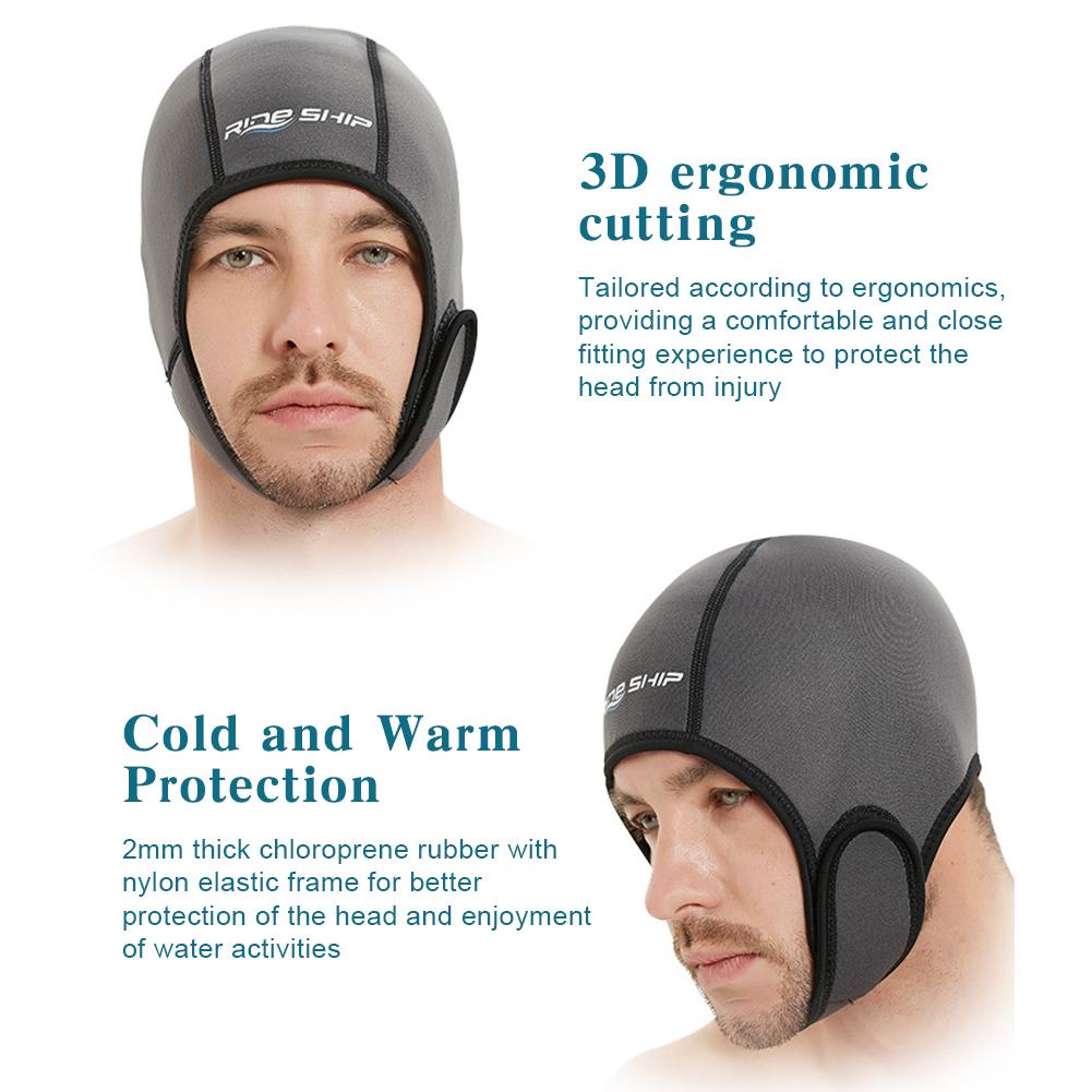 2mm Neoprene Dive Hood Scuba Diving Hood Stretchable Wetsuit Hood Swim Cap Surfing Head Cover for Boating Kayaking Canoeing