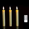 3 or 6 Pieces Short Or Long Flameless Wedding Decorative Taper Candles,6.5 /10 Inch Battery Powered Christmas Home Decoration