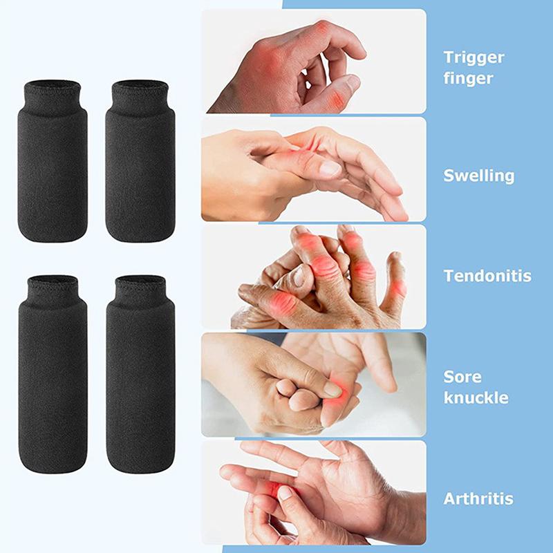 Finger Ice Sleeves 4Pcs Finger & Toe Cold Gel Ice Packs Thumb Ice Packs  Cold Compression Sleeves For Arthritis Hand Care