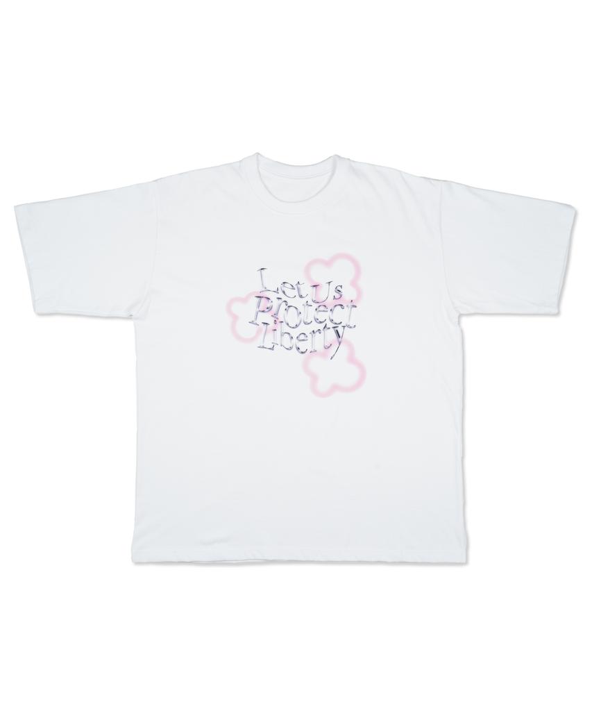 Leopeul Pink Butterfly Graffiti T-Shirt White