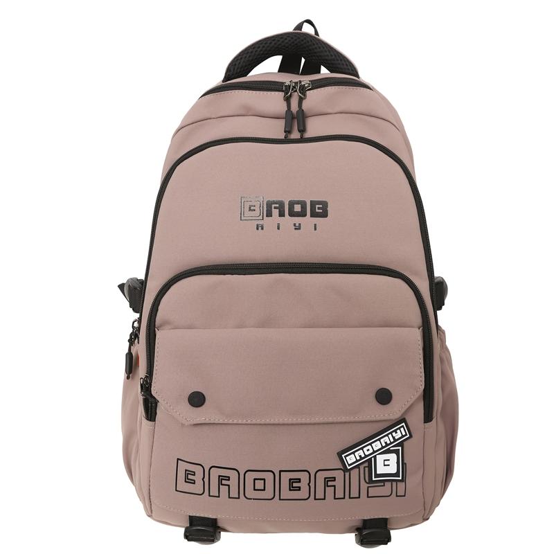 

Студенческий школьный рюкзак мужской большой емкости с буквами дорожный рюкзак розовый