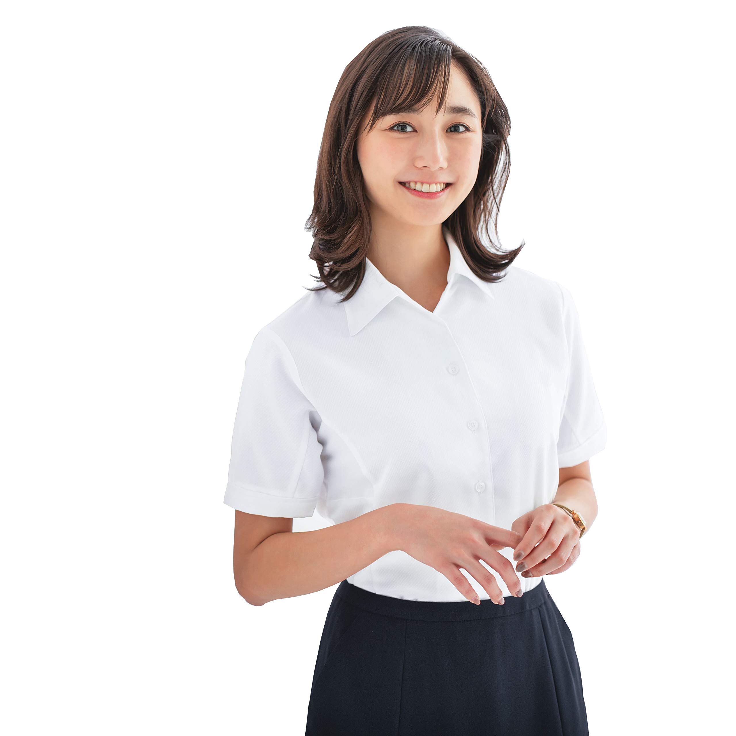 

Carsey Enjoy ESB405 Soft Stretch Short Sleeve Shirt Size 15 Blouse, White, белый