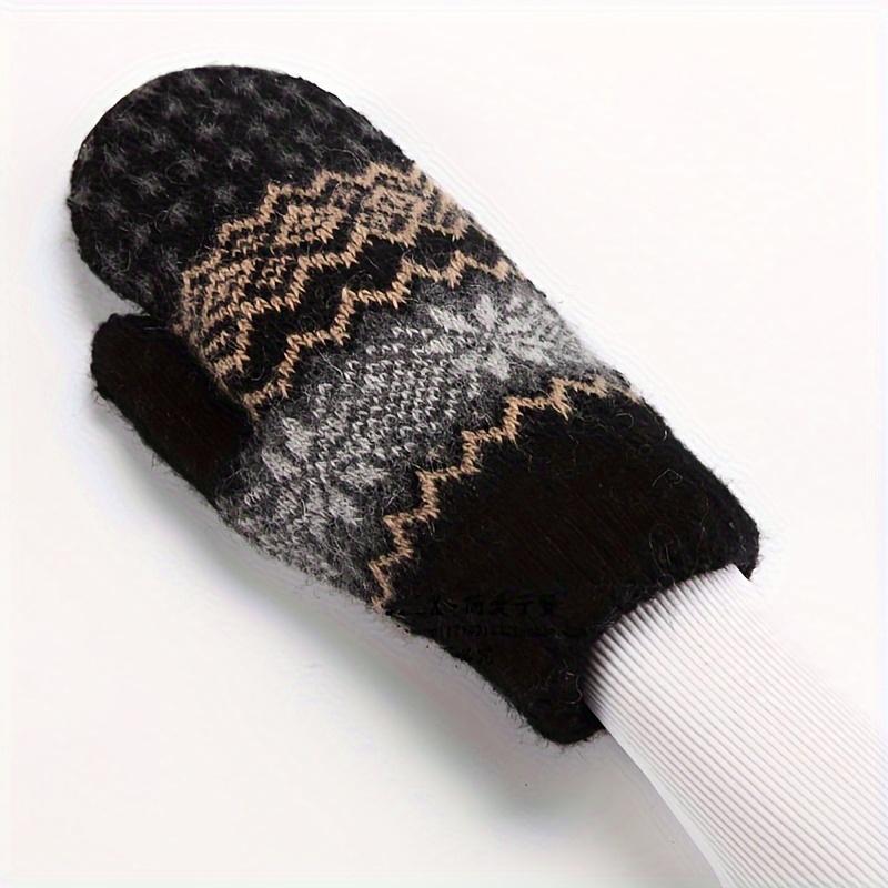 

1 пара мужских зимних плюшевых толстых теплых варежек для парных велоспорта, защищающих от холода, вязаных перчаток