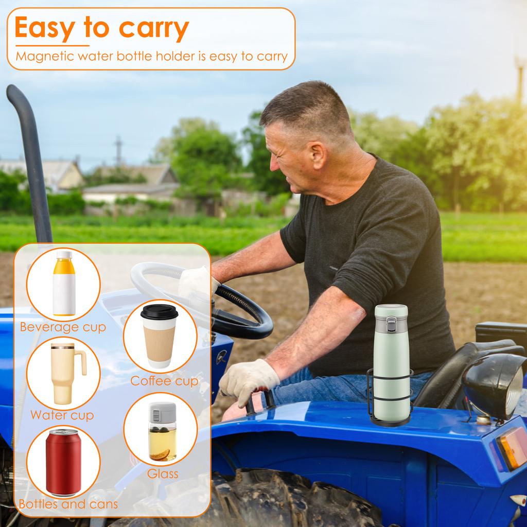 Magnetic Cup Holder 3.46 Inch Heavy Duty Metal Beverage Bottle Holder Car Water Bottle Organizer for Truck Lorry Tractor Boat