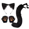 Flauschiges Fuchs-Ohren und passendes Schwanz-Set Weiches Fuchs-Ohren Haarband Kunstpelz Tier-Thema Cosplay Halloween Party Kostüm Zubehör