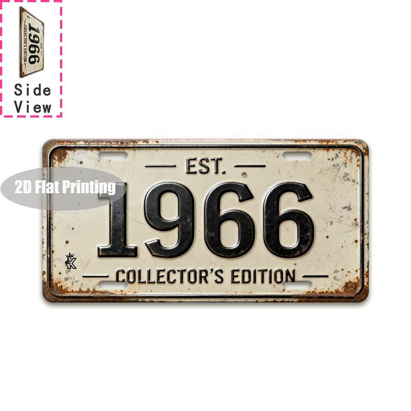 Tin Sign - Vintage Durable Metal Plaque Wall Decor, Home Office Bar Man Cave City Coordinate Birth Year License Plate Wall Art