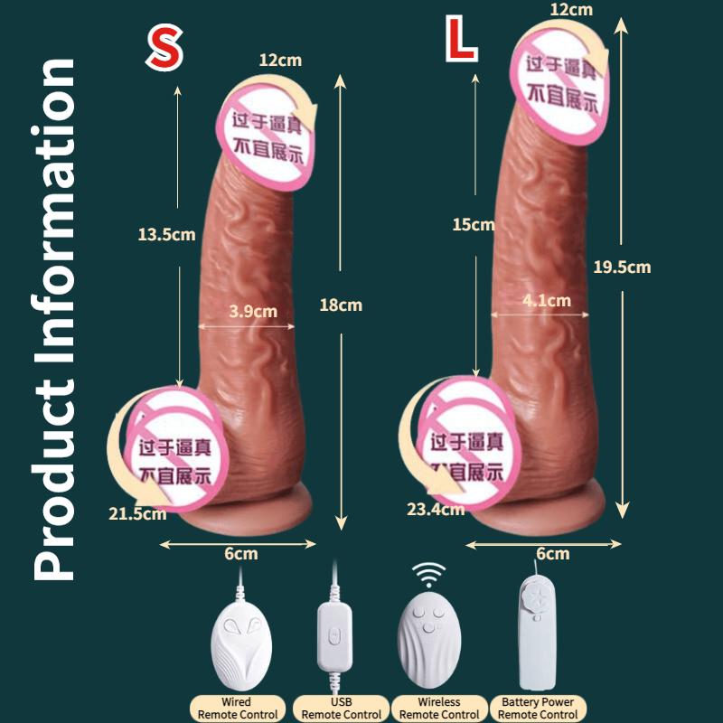 Realistic Dildo Vibrator Masturbator for Women Sex Toy Remote Control Heating Artificial Big Penis Telescopic Vibrators Anal Sex