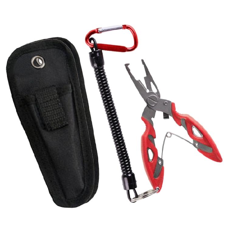 Fishing Pliers Gripper Hook Remover Stainless Fishing Tackle Tool Multifunctional Braid Line Cutter with Coiled Lanyard