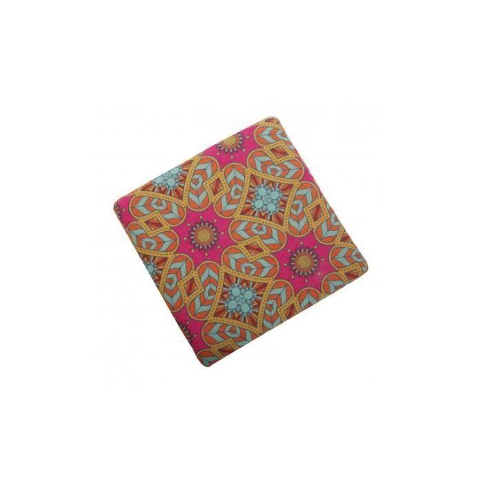 Puf cub roz stil oriental VERSA - AUBREY - Material textil - 35x35x35 cm - pentru living interior adult