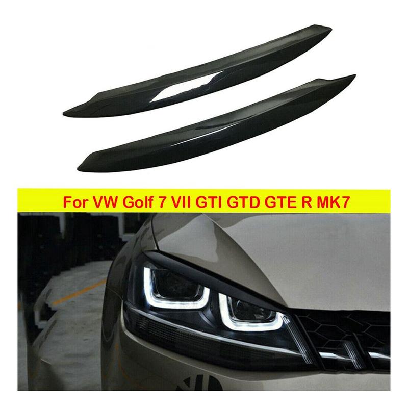 2pcs Car Headlight Eyebrow Eyelid Cover Trim For VOLKSWAGEN VW Golf 7 7.5 VII GTD R MK7 MK7.5 2013- Eye-catching Sticker