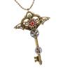 Steampunk Gear Key Necklace Gothic Jewelry Vintage Pendant Necklace Remarkable Accessory To Impress Everyone Rhinestone