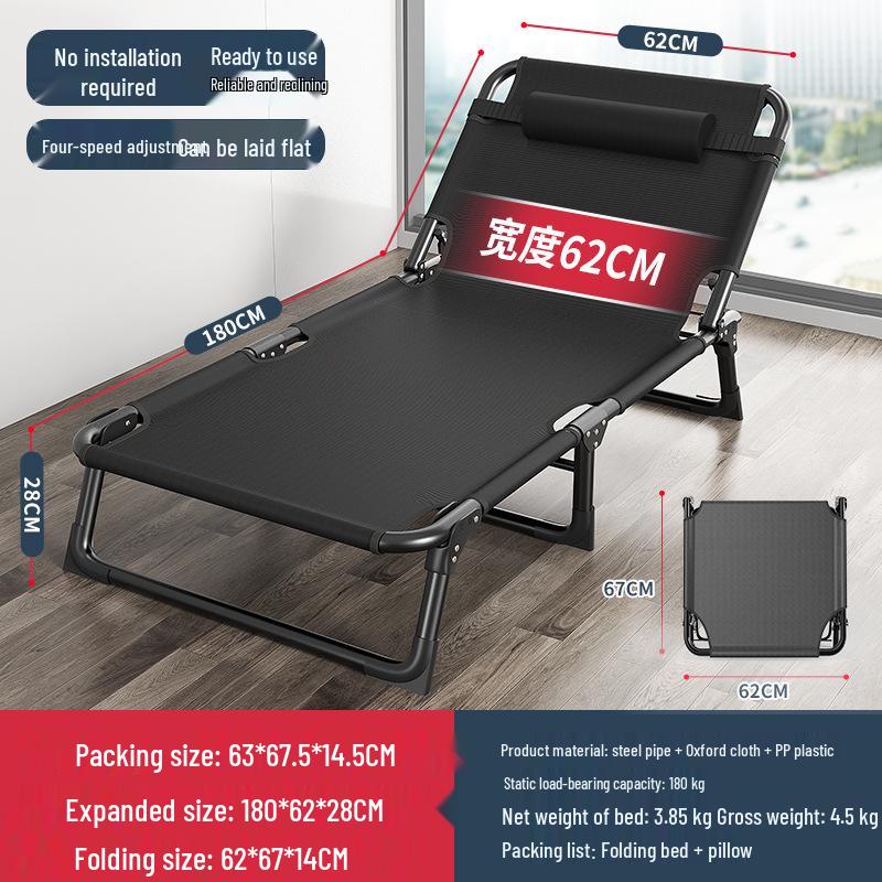 Multi-functional Folding Single Bed: Portable Recliner for Home, Office, and Camping Naps