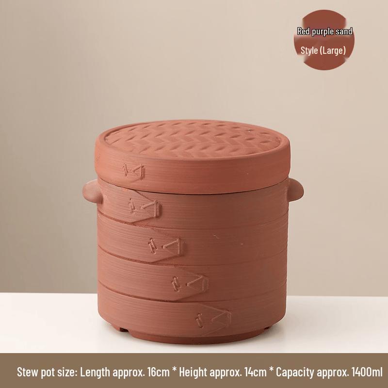 Zhishi 1400ml Double-Lid Stew Pot