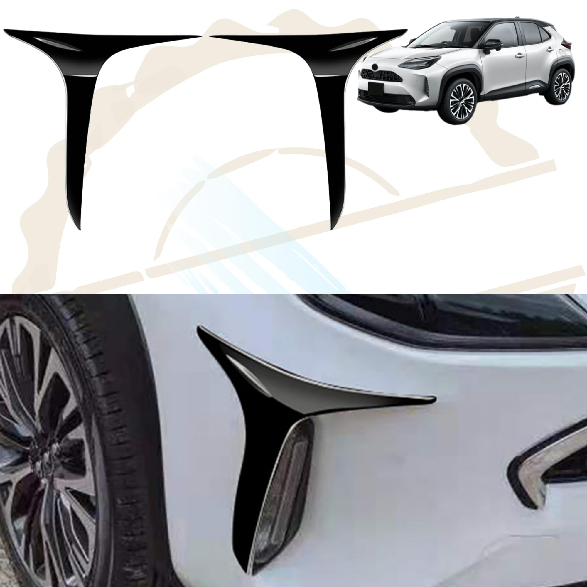 

DodoxDIY Совместимо с новым Yaris Накладка на передний бампер и передняя противотуманная фара Черные внешние детали для Yaris 10 серии Cross, Trim, чёрный