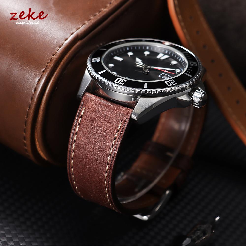 Retro Genuine Cowhide Watch Band Business Full-grain Leather Strap 18mm 20mm 22mm Quick Release Wristwatch Bands with Pin Buckle