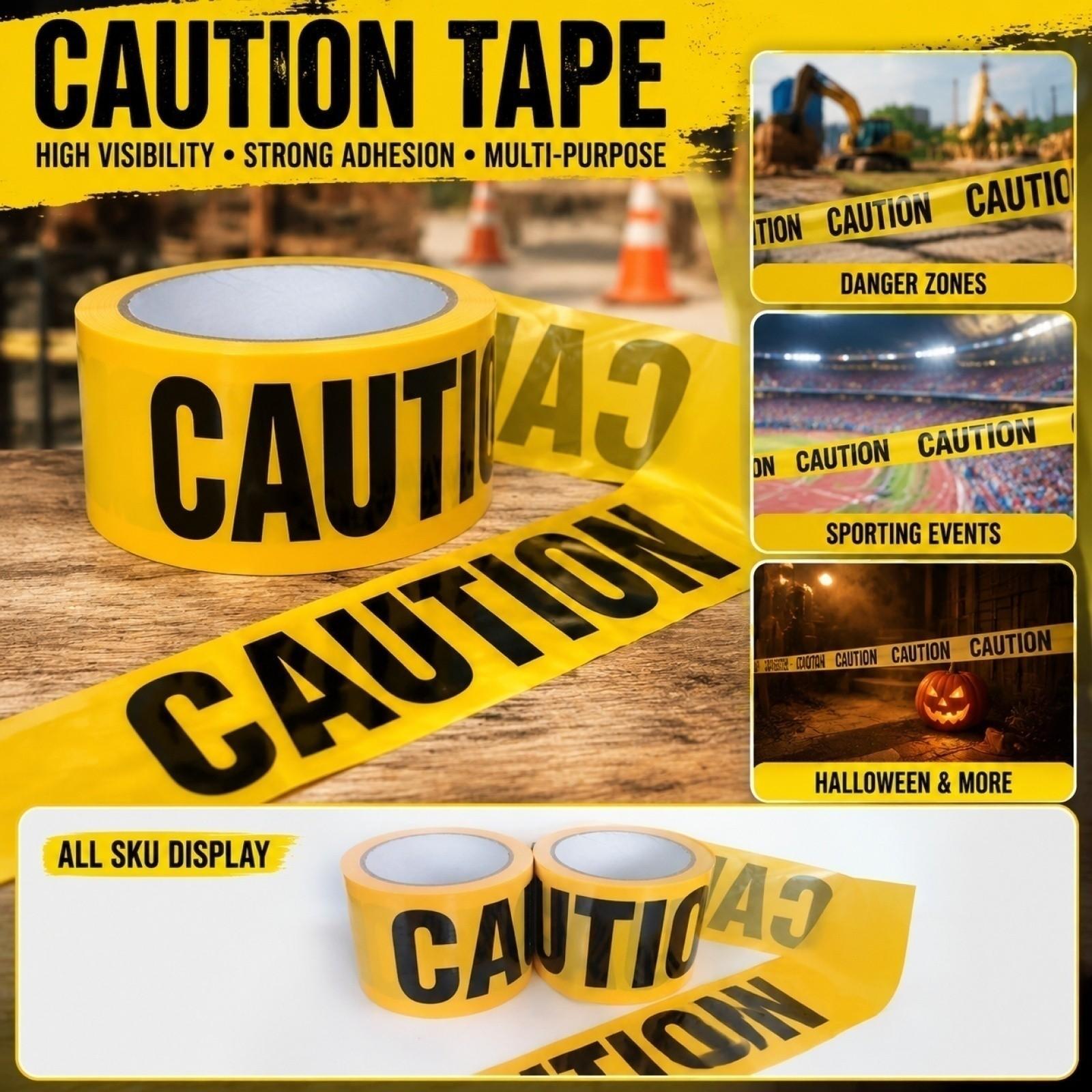 PE Caution Tape Disposable Warning Barrier Tape Non Adhesive Safety Tape for Hazard Marking and Area Restriction Use One Size