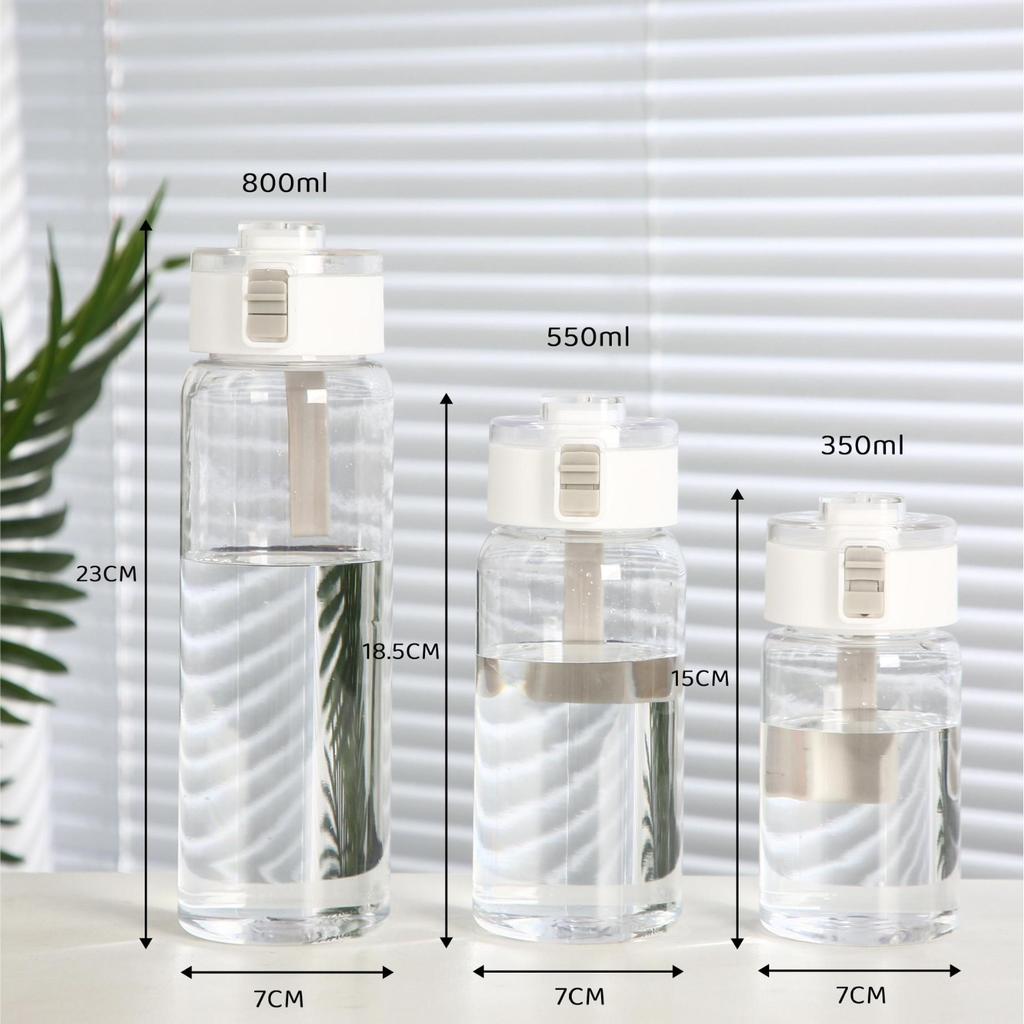 MUJI Style Portable Plastic Cup with Handle and Straw for Student Office Home 350ml 550ml 800ml KTY
