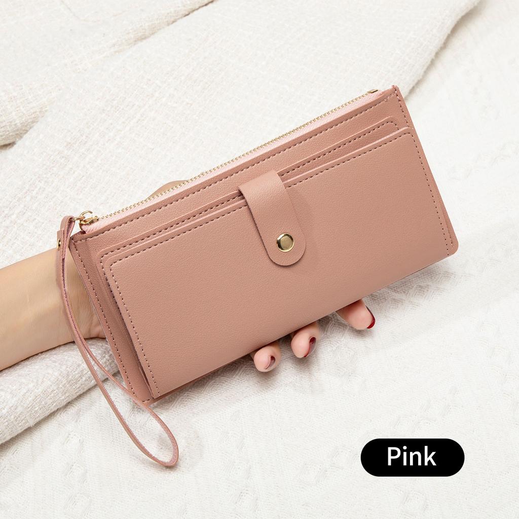 New women's wallet lightweight and simple zipper buckle wallet fashionable multi-card long wallet