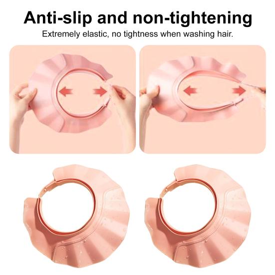 Adult Kids Shower Cap Shield Adjustable Bathing Head Hat Shampoo Visor Cap Soft Waterproof Hair Washing Shield for Head Ear Eye Protection