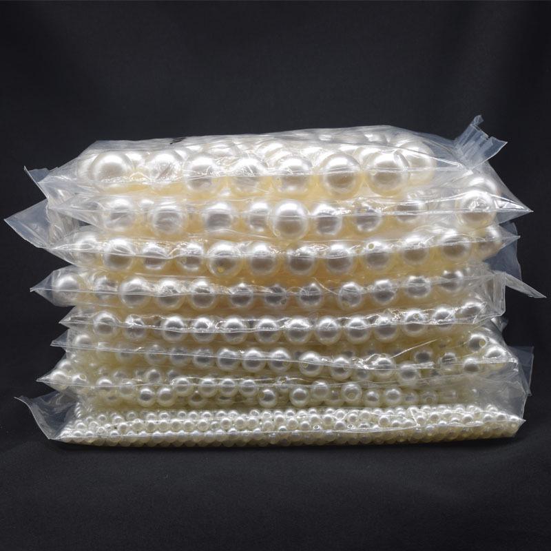 Handmade Imitation Pearl Round Beads: DIY Jewelry Accessories, Straight Hole, Resin Material (4-30mm)