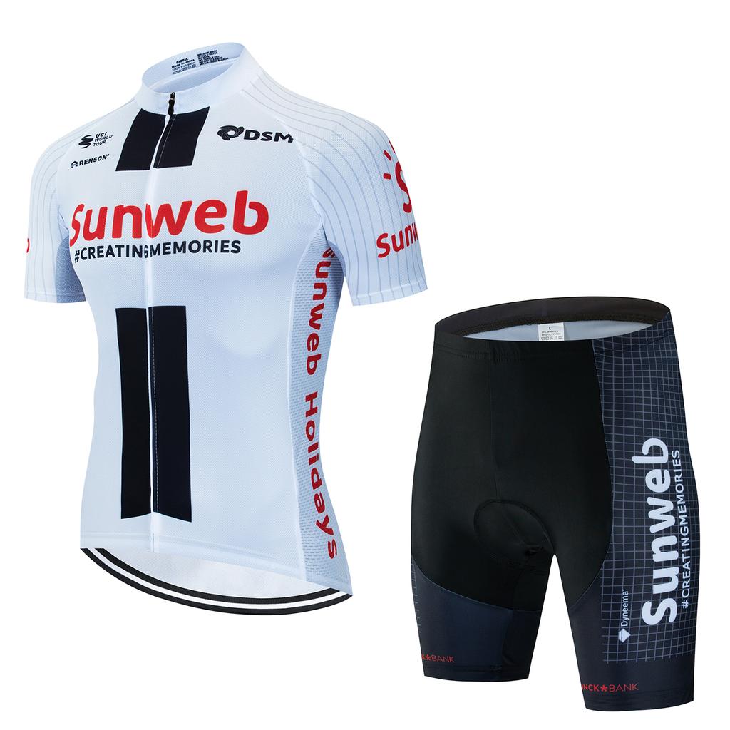Sunweb 7 Hour Ride Pad Maillot Cycling Man Mtb Clothing Man Men's Cycling Gel Shorts Cyling Jersey Men Summer Mountain Bike Set