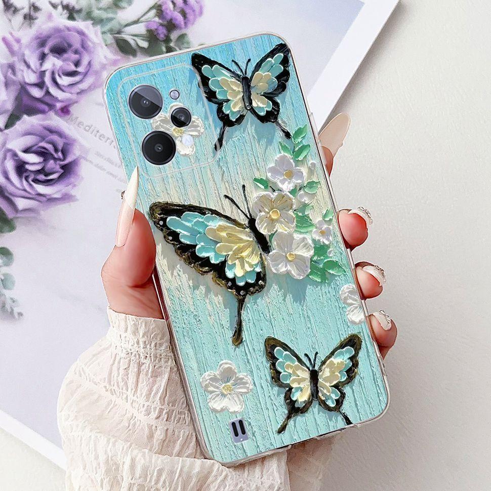 For Realme C31 Case Cute Butterfly Bear Cartoon Back Cover Phone Cases For Realme C 31 C31 4G RMX3501 RealmeC31 Soft Fundas