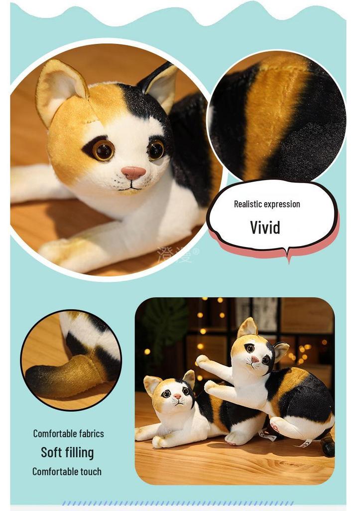 Cute Kitten Plush Pillow Doll - Small Floral Comfort Toy for Kids